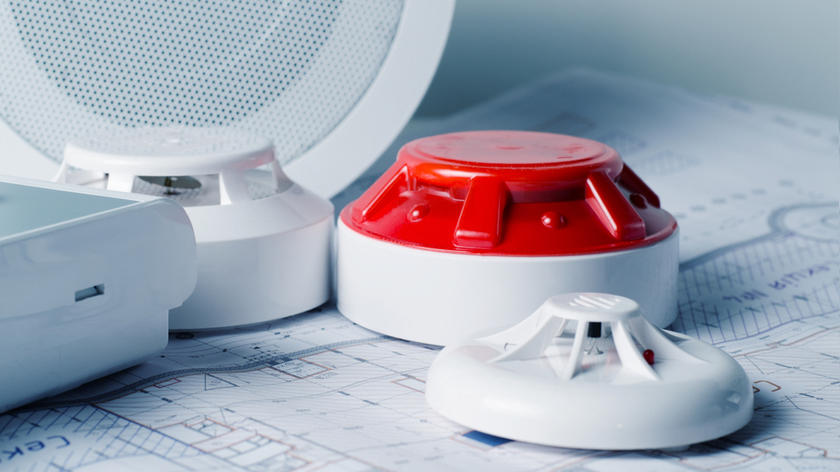 Fire,Security,Equipment,And,Blueprint,On,A,Table.,Good,For